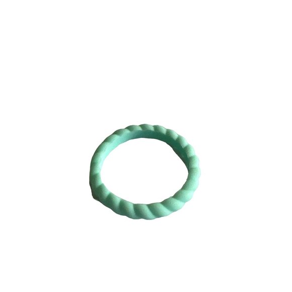 Enso Silicone Ring Unisex Size 5 Aqua Blue Rope Ring Comfortable Flexible Trendy - Picture 1 of 3